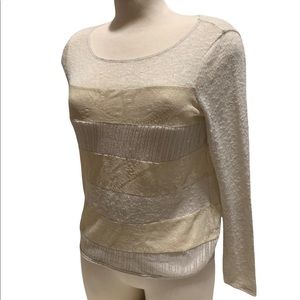 Pins & Needles White & cream lace striped shirt